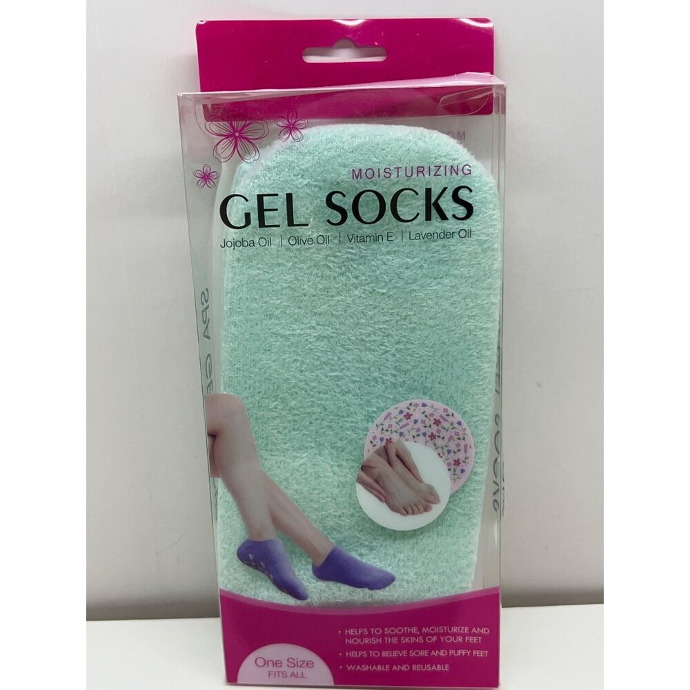 Moisturizing Gel Socks With Jojoba Olive Vitamin E Lavender Oils One Size Fits A